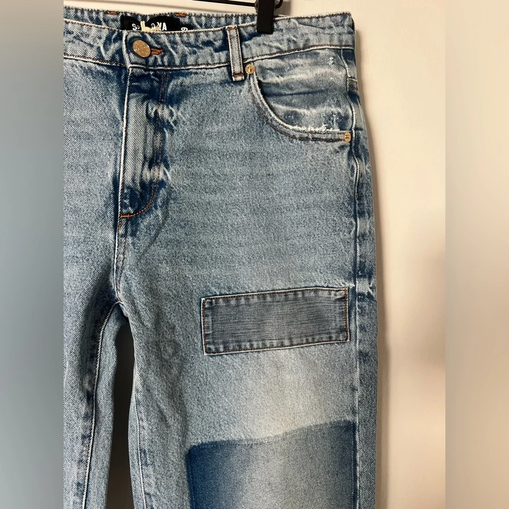 NWT SER.O.YA Heidi Straight Leg Patch Jean 29x35 in Coastline - Picture 7 of 15